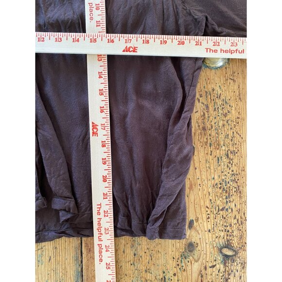 Vintage April Cornell Womens Brown Blouse L Long Sleeve Button-Up rayon - Picture 4 of 5